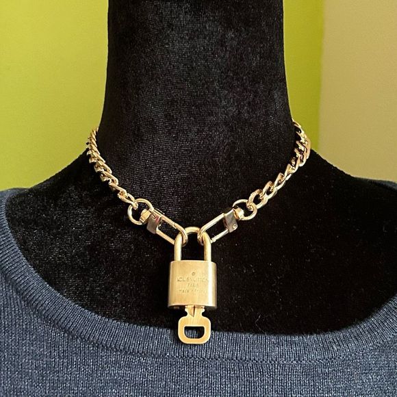 Louis Vuitton Other - Louis Vuitton #321 Lock and Key Brass Gold with Necklace Gold Chain (unbranded)